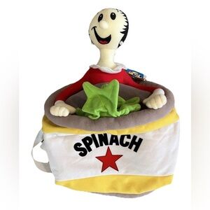 Vintage Olive Oyl Popeye Backpack Bag Purse Plush Stuffed Spinach Can Y2K New